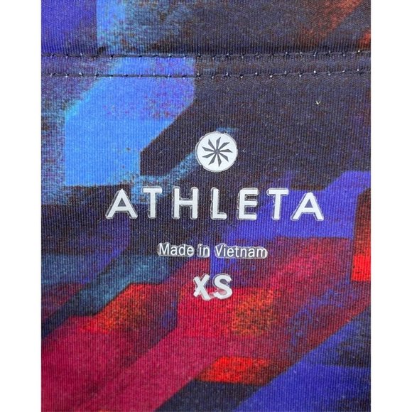 Athleta Sonar Colorburst Leggings Colorful Women’s XS Stretch Back Zip Pocket - Picture 5 of 5